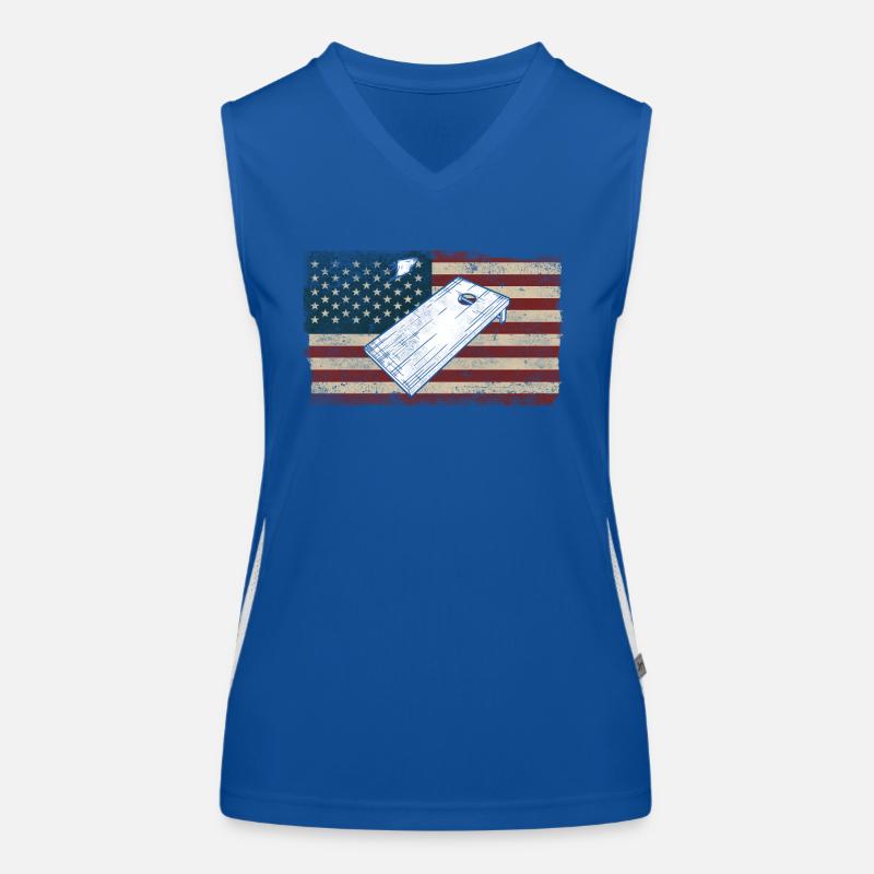 Cornhole Team Bean Bag Player Funktionelles Kontrast-Tank Top für Frauen
