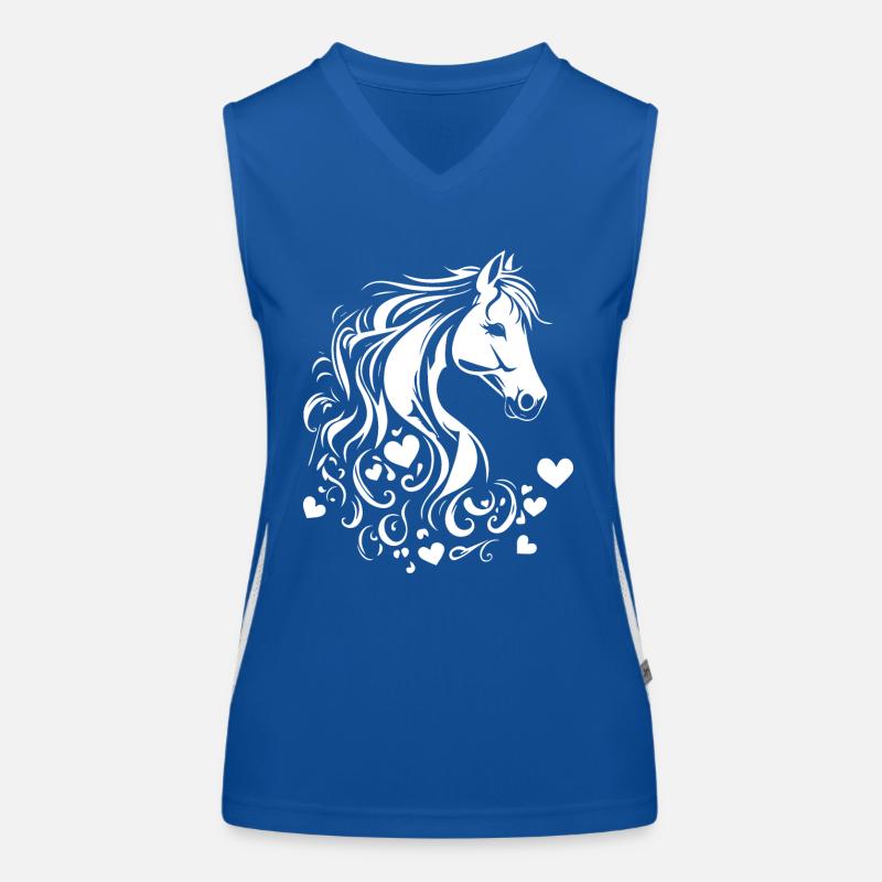 Pferd Herz Funktionelles Kontrast-Tank Top für Frauen