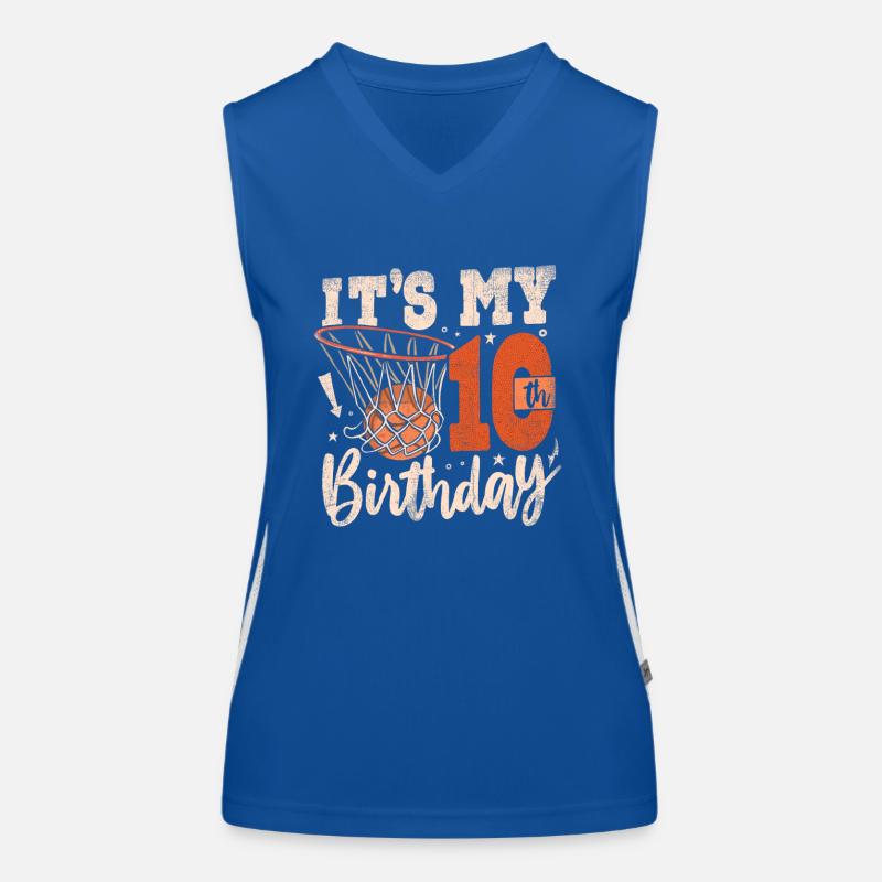 C’est mon 10e anniversaire de basketteur 10 ans Débardeur respirant contrasté Femme