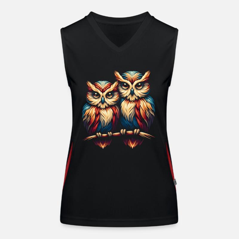 Eule Kunst Geschenk Geburtstag Funktionelles Kontrast-Tank Top für Frauen