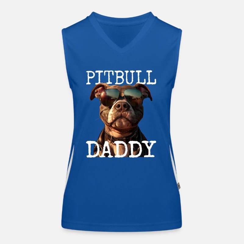 Pitbull Daddy Papa Vatertag Pitbull Terrier Dad Funktionelles Kontrast-Tank Top für Frauen