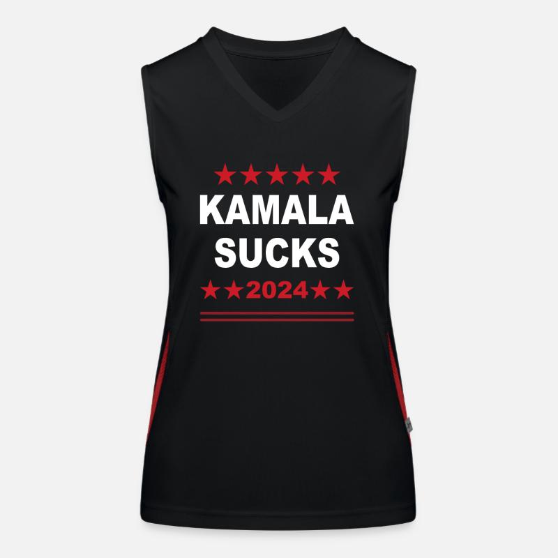 Kamala Sucks 2024 Funny Meme Women's Functional Contrast Tank Top