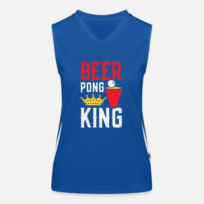 Beer Pong King Women's Functional Contrast Tank Top