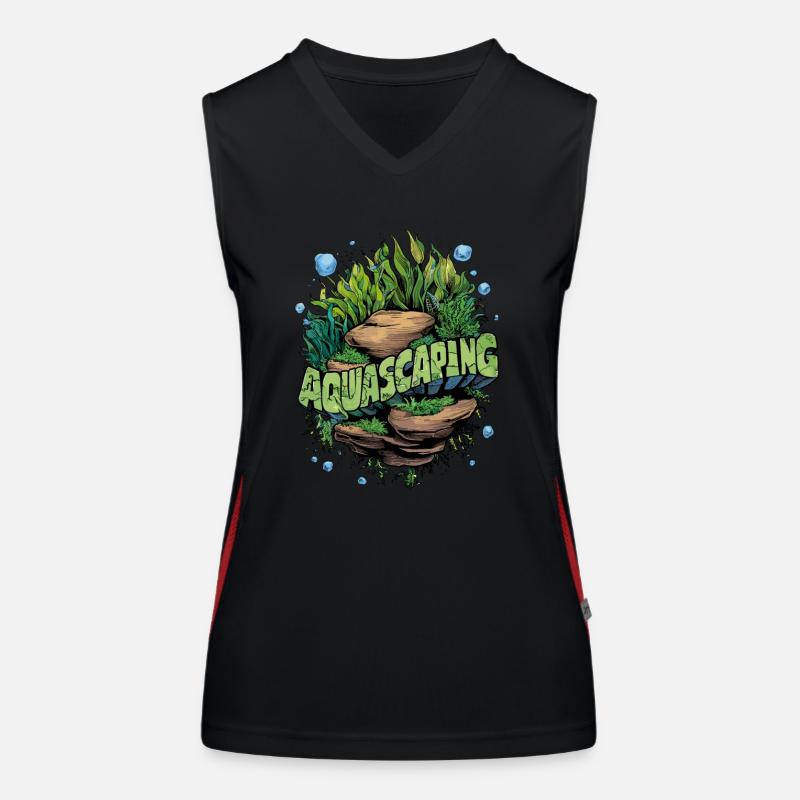 Fun Graphic Aquascaping Plants and Rocks Women's Functional Contrast Tank Top