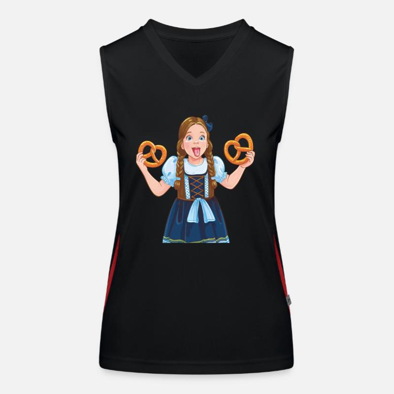 MÄDCHEN DIRNDL BREZEL Funktionelles Kontrast-Tank Top für Frauen