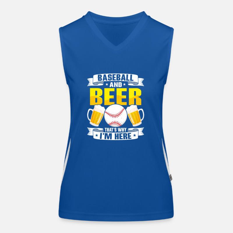 Baseball And Beer That's Why I'm Here Softball rt Funktionelles Kontrast-Tank Top für Frauen