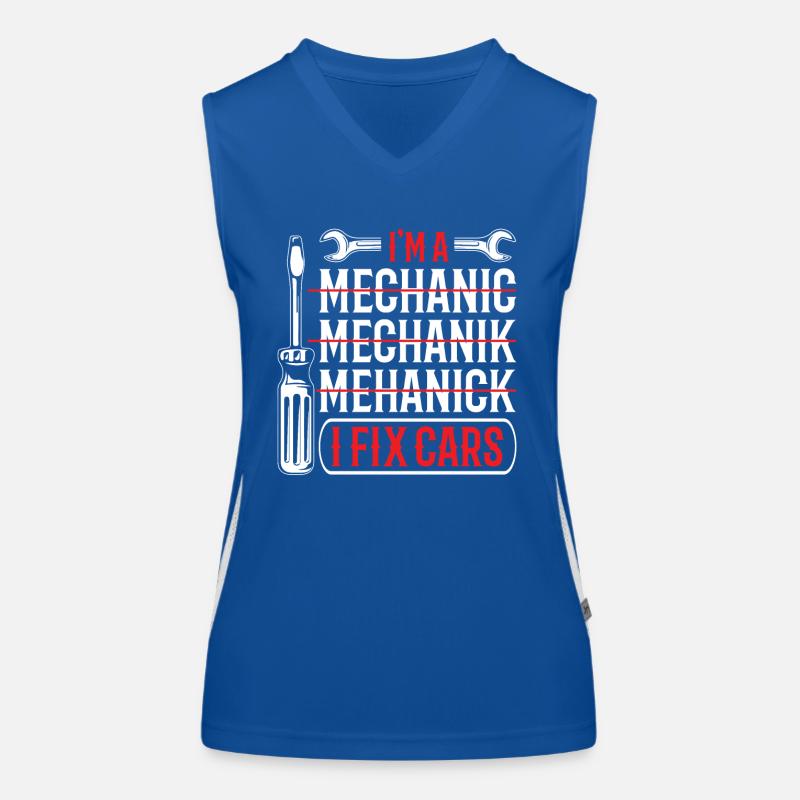 Spruch Mechaniker Funktionelles Kontrast-Tank Top für Frauen