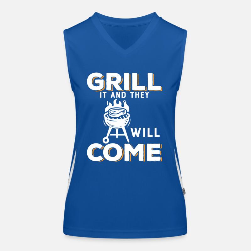 Grillen Sie es und sie werden kommen. Funktionelles Kontrast-Tank Top für Frauen