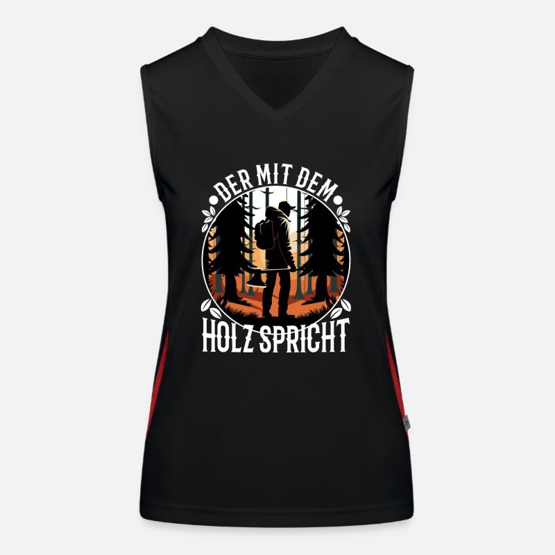 Who talks to the wood Women's Functional Contrast Tank Top