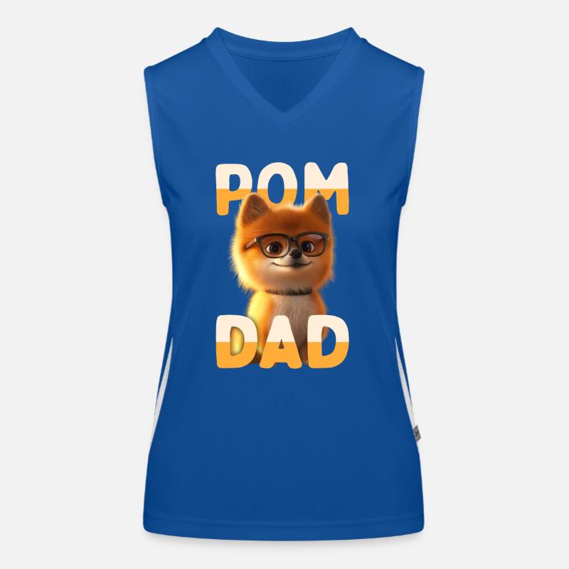 Pom Dad Zwergspitz Daddy Spitz Papa Vatertag Pom Funktionelles Kontrast-Tank Top für Frauen