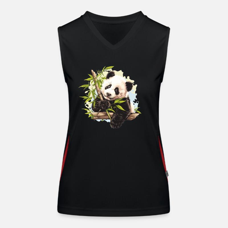 Panda géant Pandas Große Pandas Großer Panda Débardeur respirant contrasté Femme
