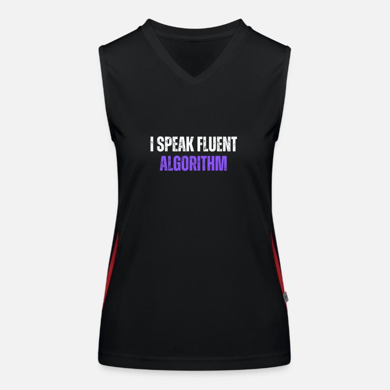 Ich spreche fließend Algorithmus Coding Geek Lustige Codierung Funktionelles Kontrast-Tank Top für Frauen