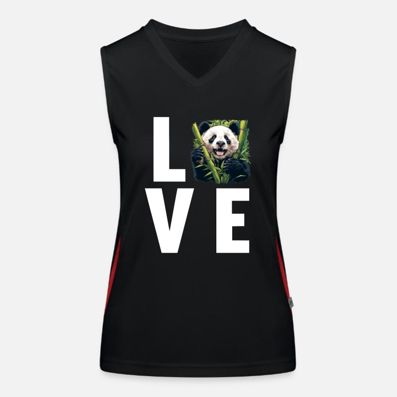 Panda géant Pandas Große Pandas Großer Panda Débardeur respirant contrasté Femme