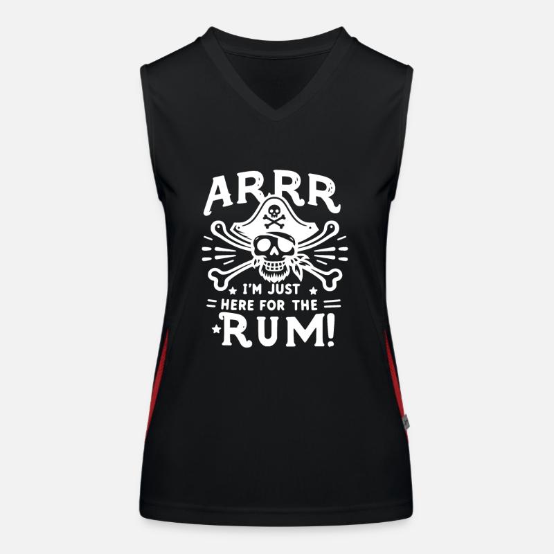 Arrr Je suis juste là pour le rhum ! Débardeur respirant contrasté Femme
