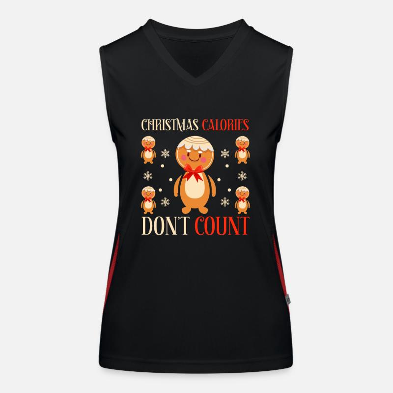 Weihnachtskalorien Zählen Nicht Lustiger Funktionelles Kontrast-Tank Top für Frauen