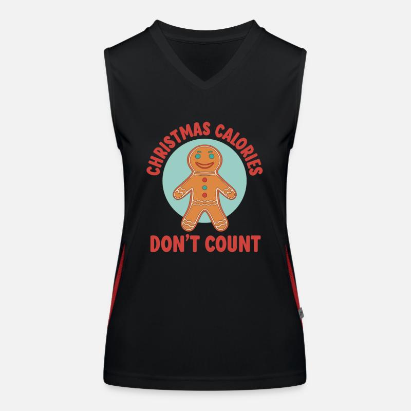 Weihnachtskalorien Zählen Nicht - Lebkuchenmann Funktionelles Kontrast-Tank Top für Frauen