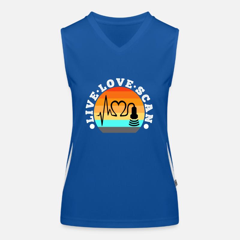 Live Love Scan Funktionelles Kontrast-Tank Top für Frauen