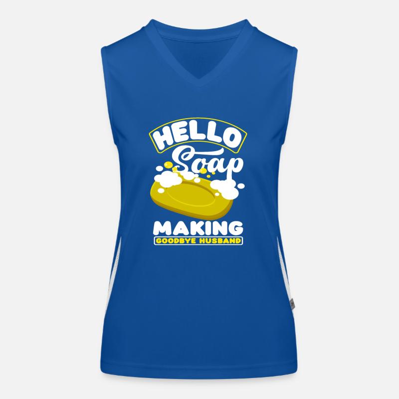 Hallo Seifenherstellung Goodbye Ehemann Funktionelles Kontrast-Tank Top für Frauen