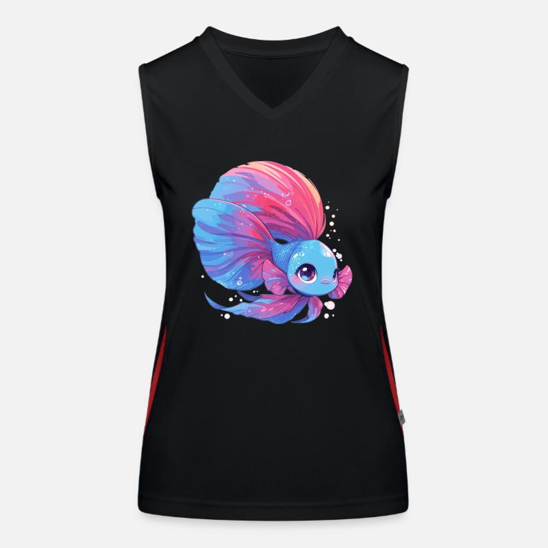 Bettas Betta Poisson Betta Débardeur respirant contrasté Femme