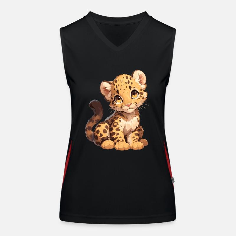 Léopard léopard Débardeur respirant contrasté Femme