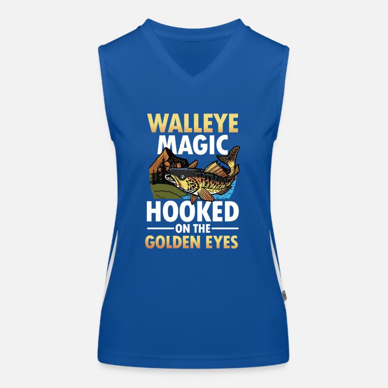 Walleye Magic Hooked on the Golden Bites Funktionelles Kontrast-Tank Top für Frauen