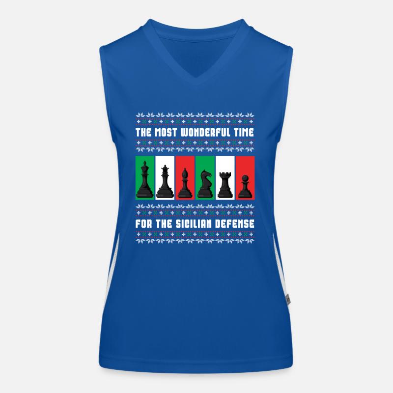 Weihnachtsschach Hässlicher Weihnachtspullover Funktionelles Kontrast-Tank Top für Frauen