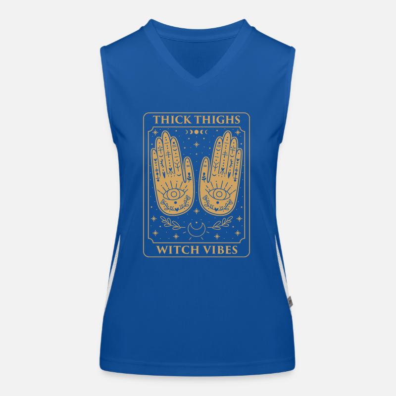 Thick Thighs Witch Vibes Tarot Card Women's Functional Contrast Tank Top
