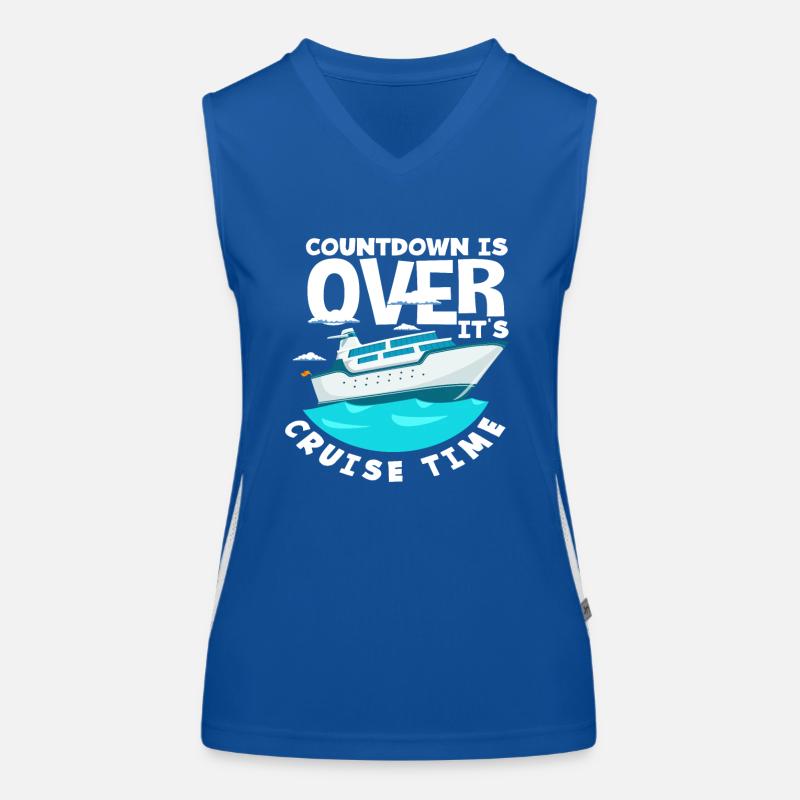 Countdown Ist Vorbei Es Ist Kreuzfahrt Zeit Funktionelles Kontrast-Tank Top für Frauen