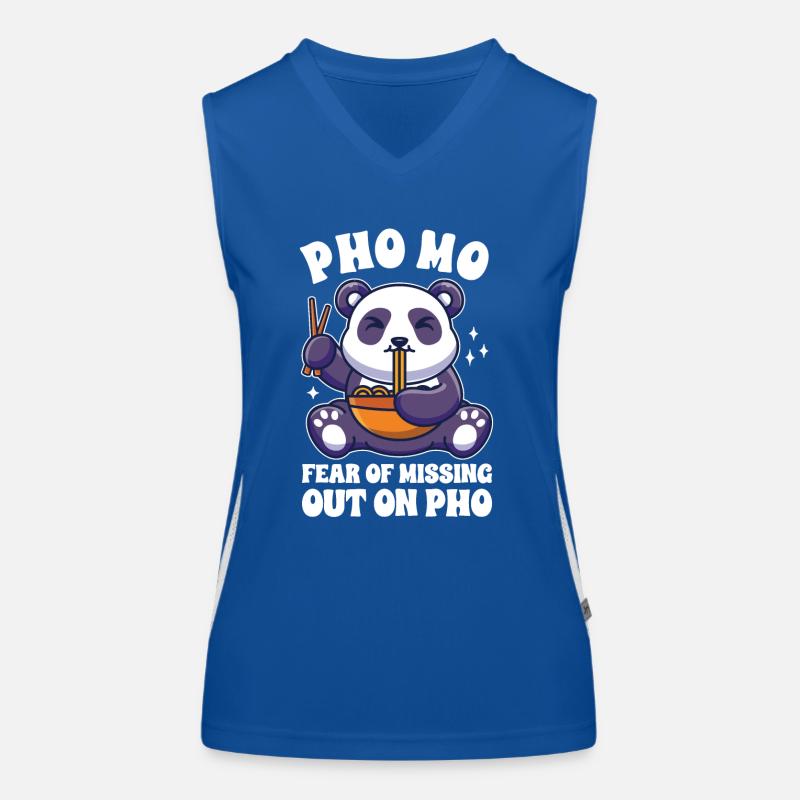 Drôle Pho Panda mignon mangeant Pho Débardeur respirant contrasté Femme