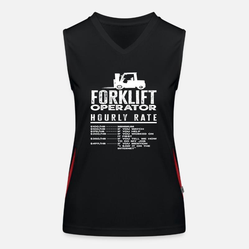 Forklift Driver Hourly Rate Humor Women's Functional Contrast Tank Top