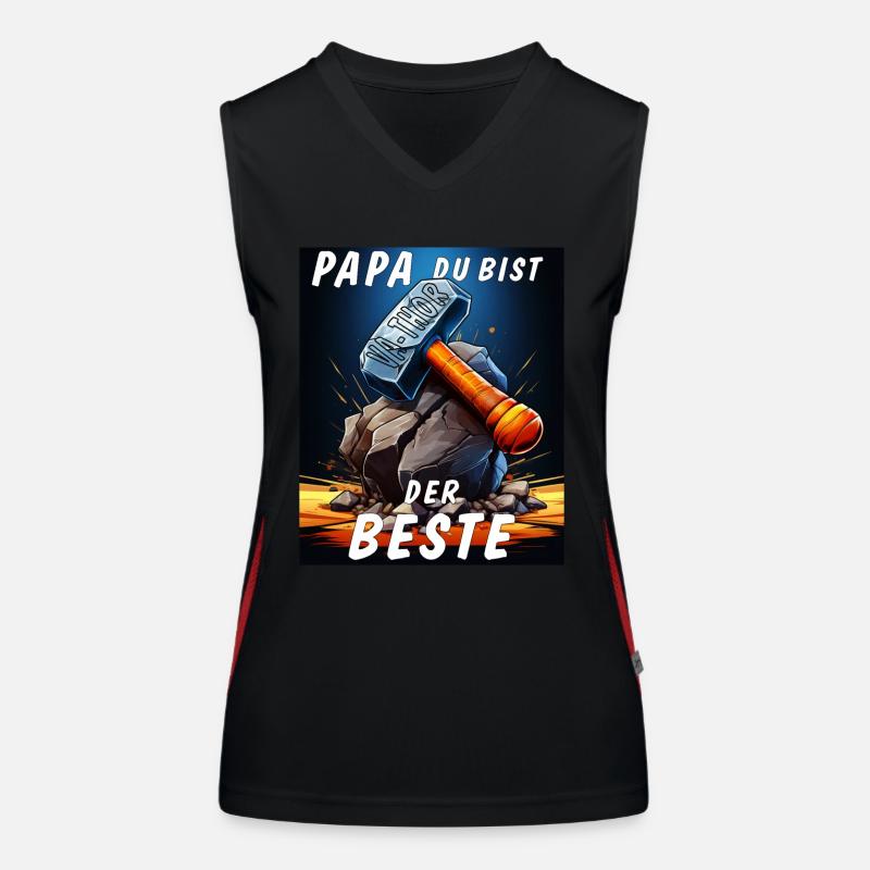 VA-THOR HAMMER PAPA DU BIST DER BESTE Funktionelles Kontrast-Tank Top für Frauen