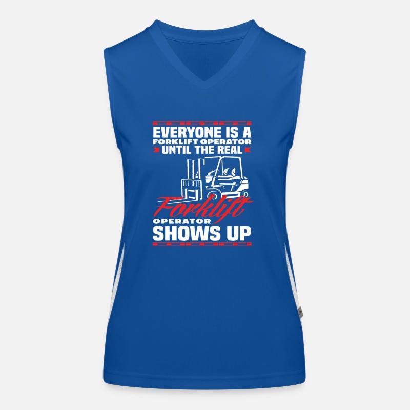 Echter Gabelstaplerfahrer Spruch Lustig Funktionelles Kontrast-Tank Top für Frauen