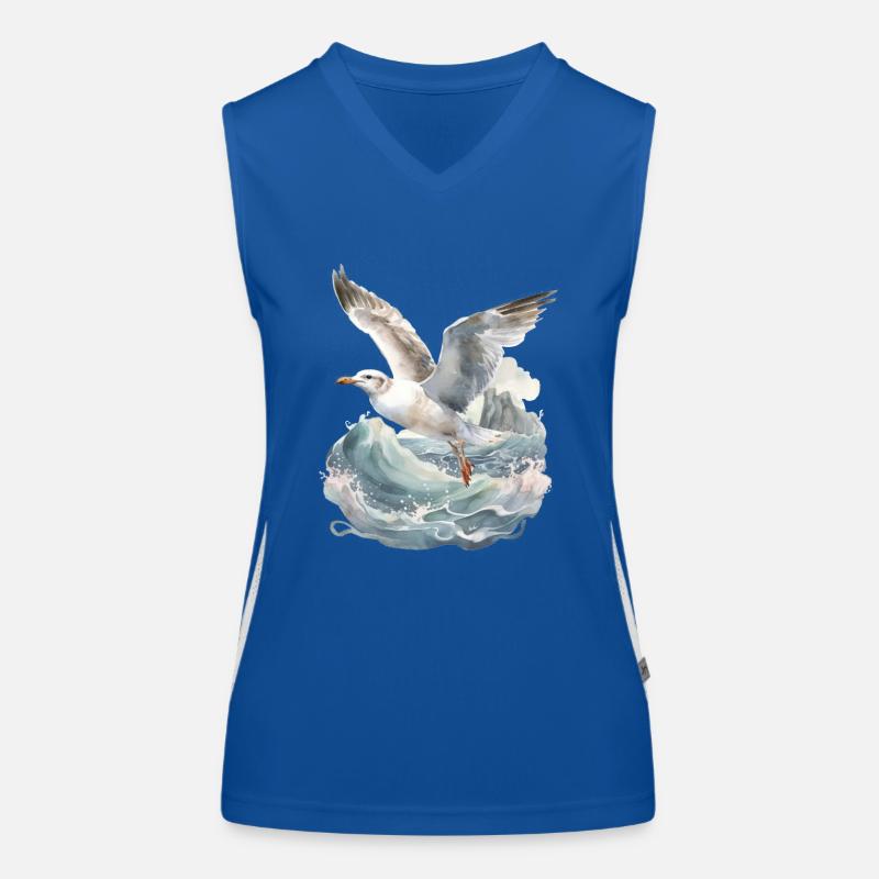 Möwen Möwe Seevögel Seevogel Meer maritim Funktionelles Kontrast-Tank Top für Frauen