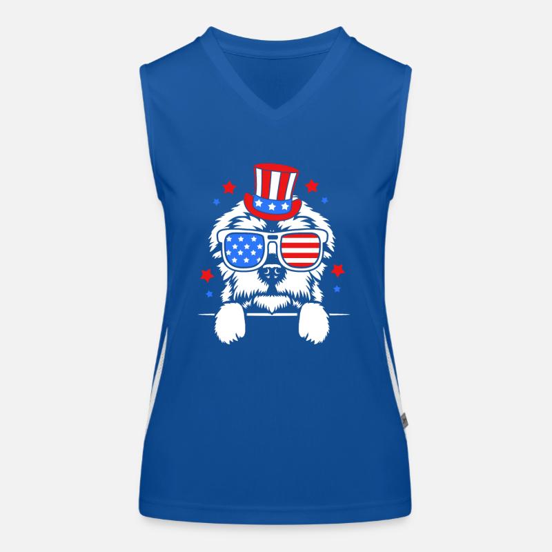 Maltese Dog Women's Functional Contrast Tank Top