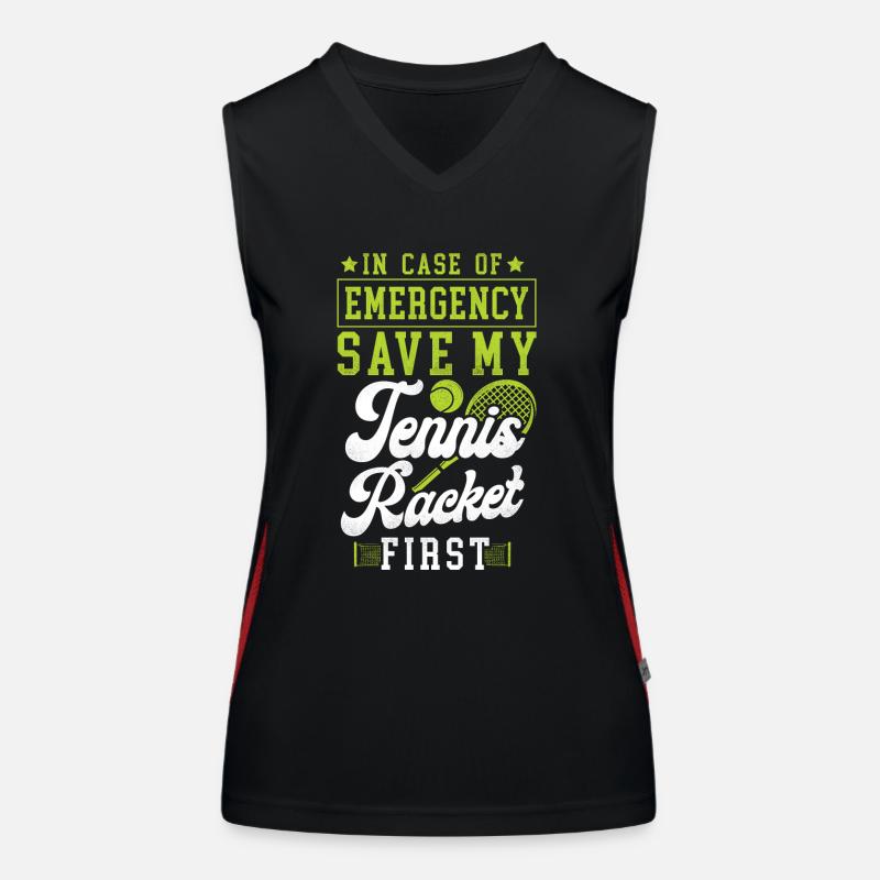 Funny Tennis Player Racket In Case Women's Functional Contrast Tank Top
