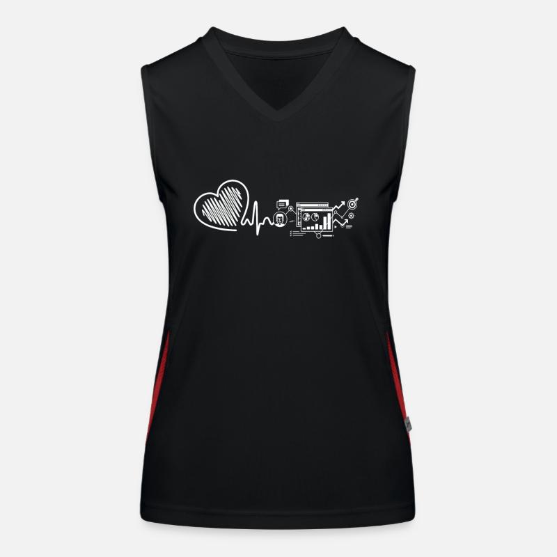 Computer Systems Analyst Heartbeat Women's Functional Contrast Tank Top