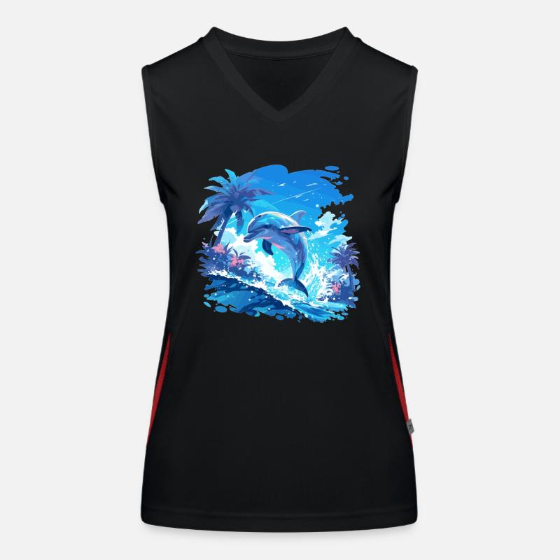 Dolphin Delfine Delfin Funktionelles Kontrast-Tank Top für Frauen