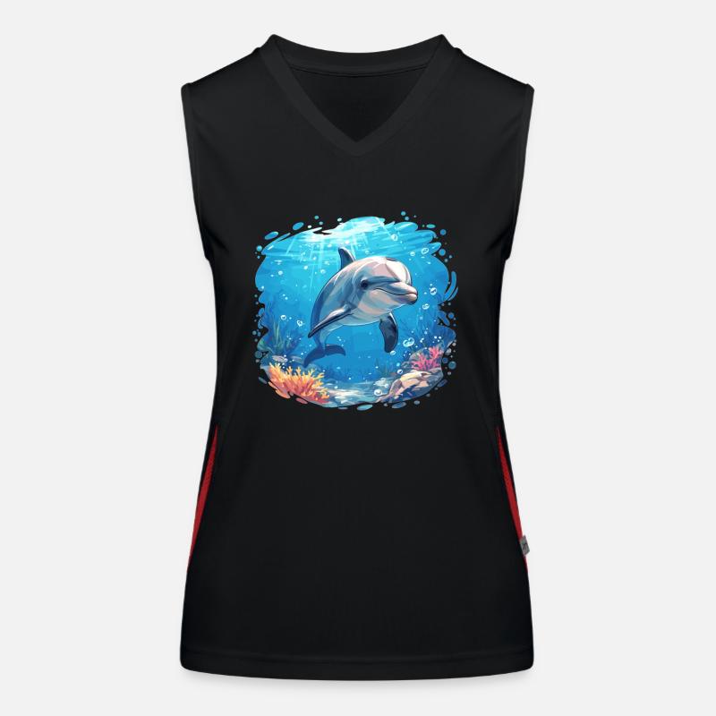 Dolphin Delfine Delfin Funktionelles Kontrast-Tank Top für Frauen
