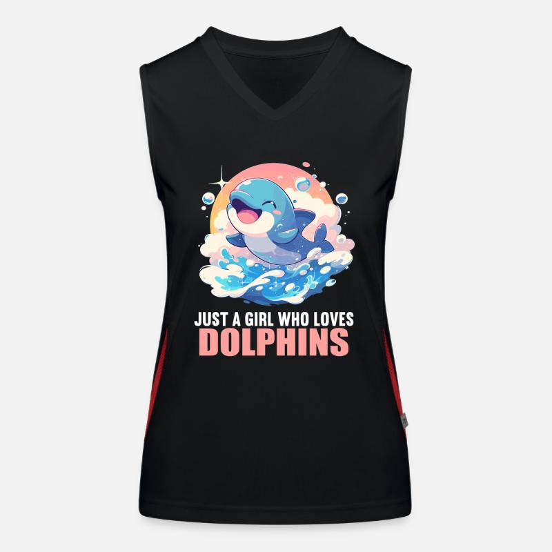 Dolphin Delfine Delfin Funktionelles Kontrast-Tank Top für Frauen