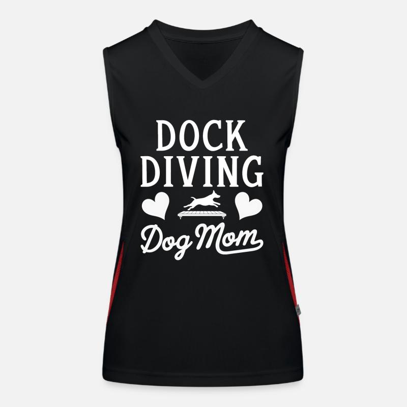 Dock Diving Saying Dog Diving Dock Diving Gift Women's Functional Contrast Tank Top