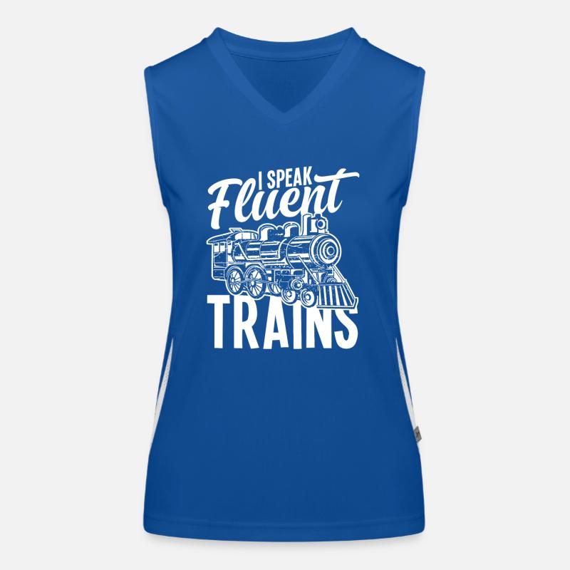 Ich Spreche Fliessend Züge Eisenbahn Funktionelles Kontrast-Tank Top für Frauen