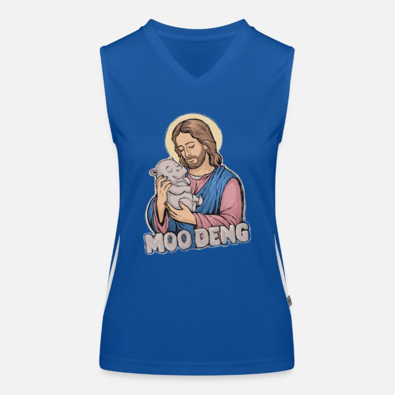 Hippo Baby Moo Deng Animal Lover Gift Idea Women's Functional Contrast Tank Top