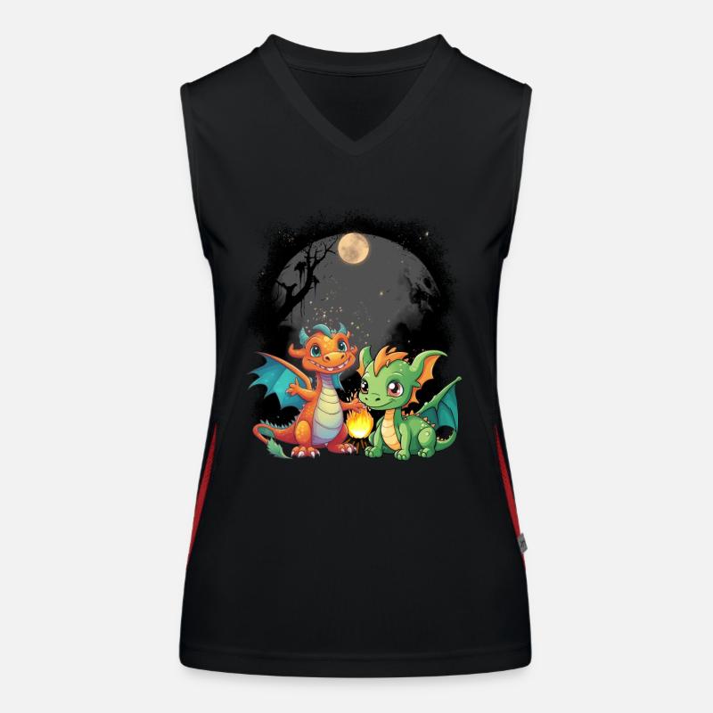 mystisch Drache Drachen Märchen Märchenfigur Funktionelles Kontrast-Tank Top für Frauen