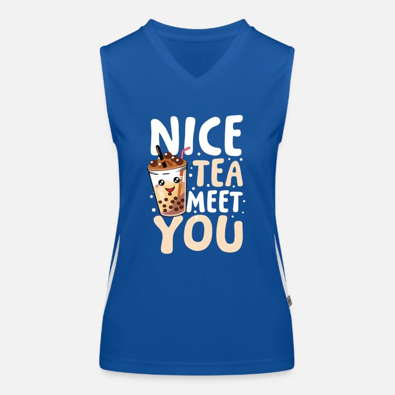 Nice Tea Meet You für einen Bubble Tea Trinker Funktionelles Kontrast-Tank Top für Frauen