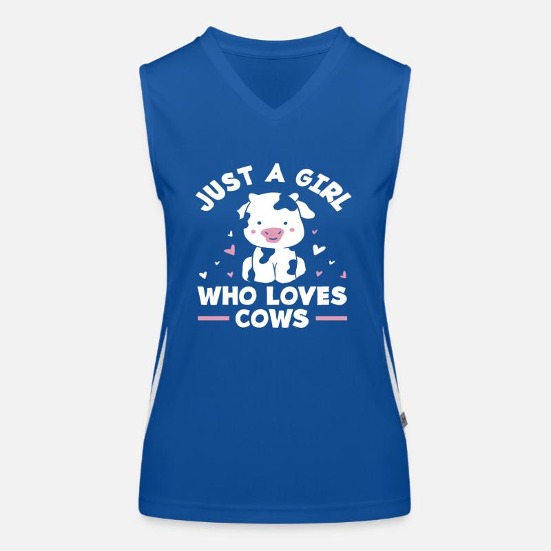 Nur Ein Mädchen Das Kühe Liebt Funktionelles Kontrast-Tank Top für Frauen
