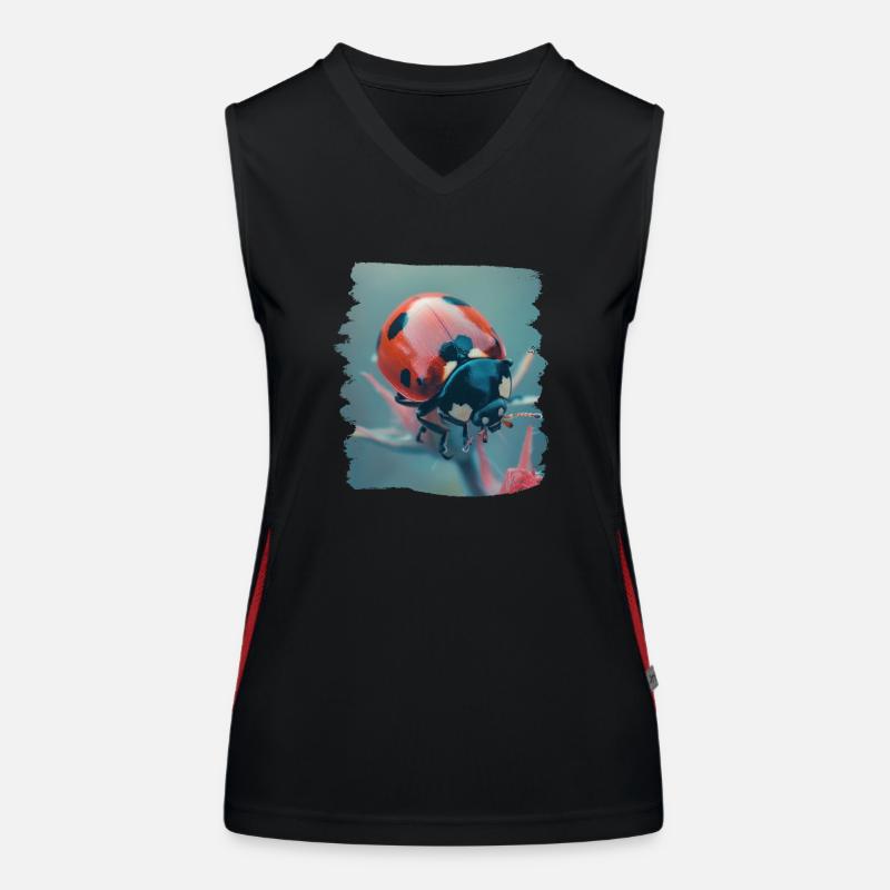 Ladybug Marienkäfer Funktionelles Kontrast-Tank Top für Frauen