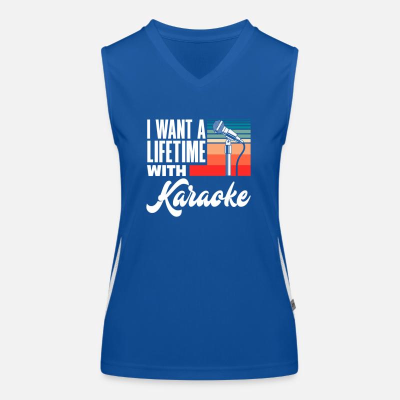 Ich Will Ein Leben Lang Karaoke Singen Funktionelles Kontrast-Tank Top für Frauen