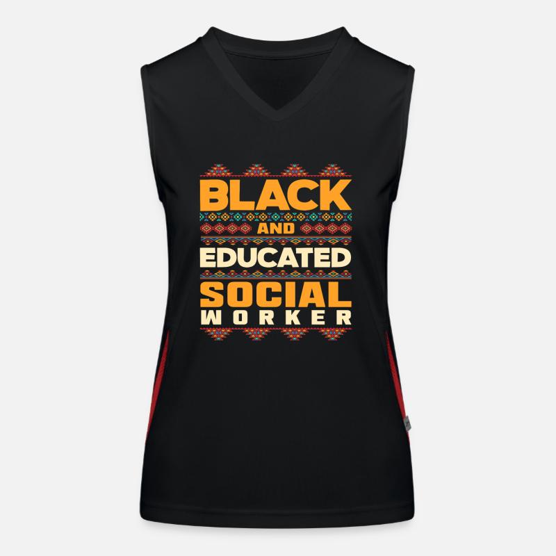 Schwarz Und Gebildeter Sozialarbeiter Funktionelles Kontrast-Tank Top für Frauen