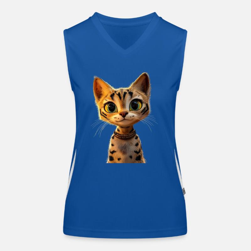 Savannah Chat Chat Maman Mignon Serval Léopard Chats Débardeur respirant contrasté Femme