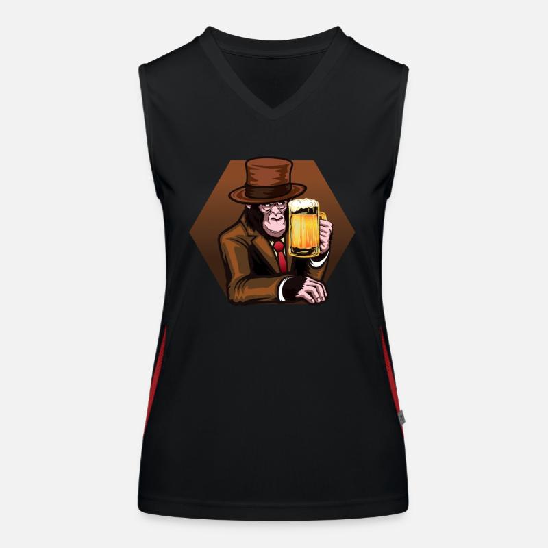 Singe Chimpanzé Gorille Drinking Ape Débardeur respirant contrasté Femme